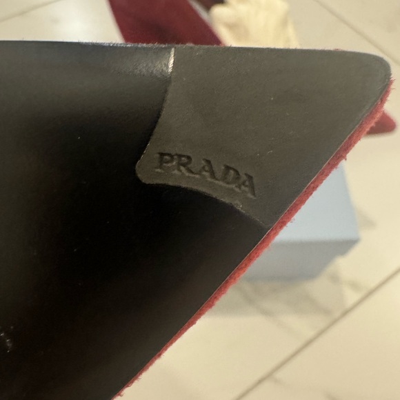 Prada Women's Bold Red Block Heels - Picture 7 of 12